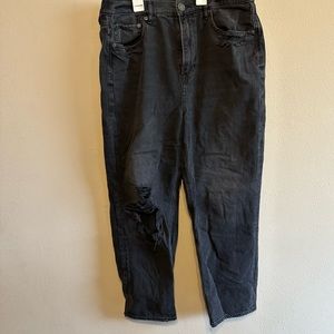 American Eagle Distressed Black Jeans Size 14 Short